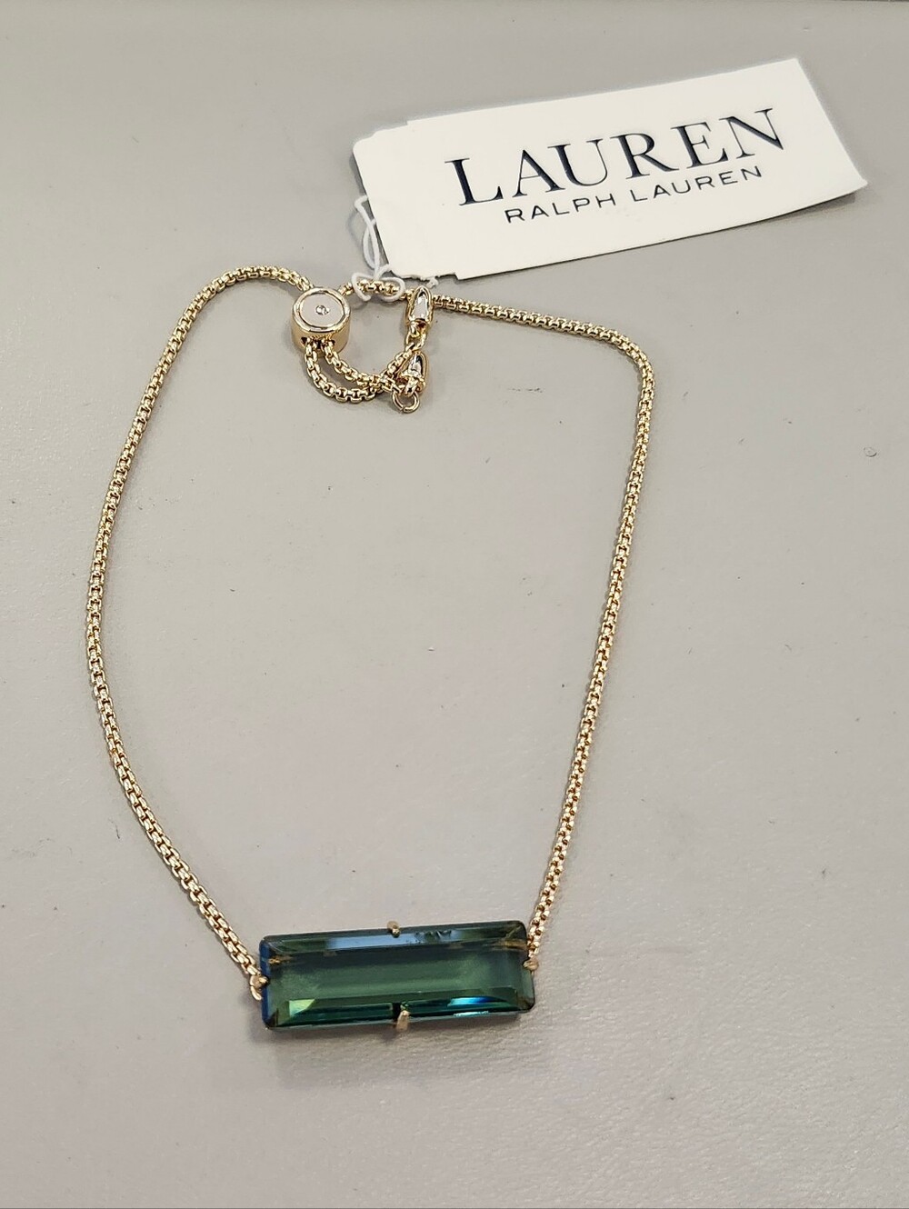NWT Ralph Lauren Green Baguette Erinite Bracelet